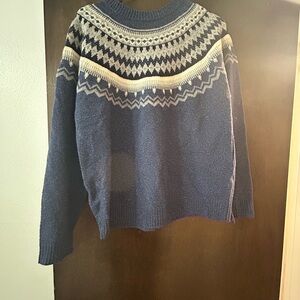 Weatherproof Navy and Cream Crewneck Sweater